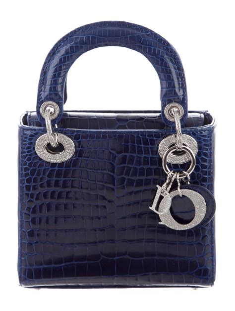 dior handbag tote blue crocodie skin|christian Dior tote bag.